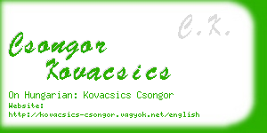 csongor kovacsics business card